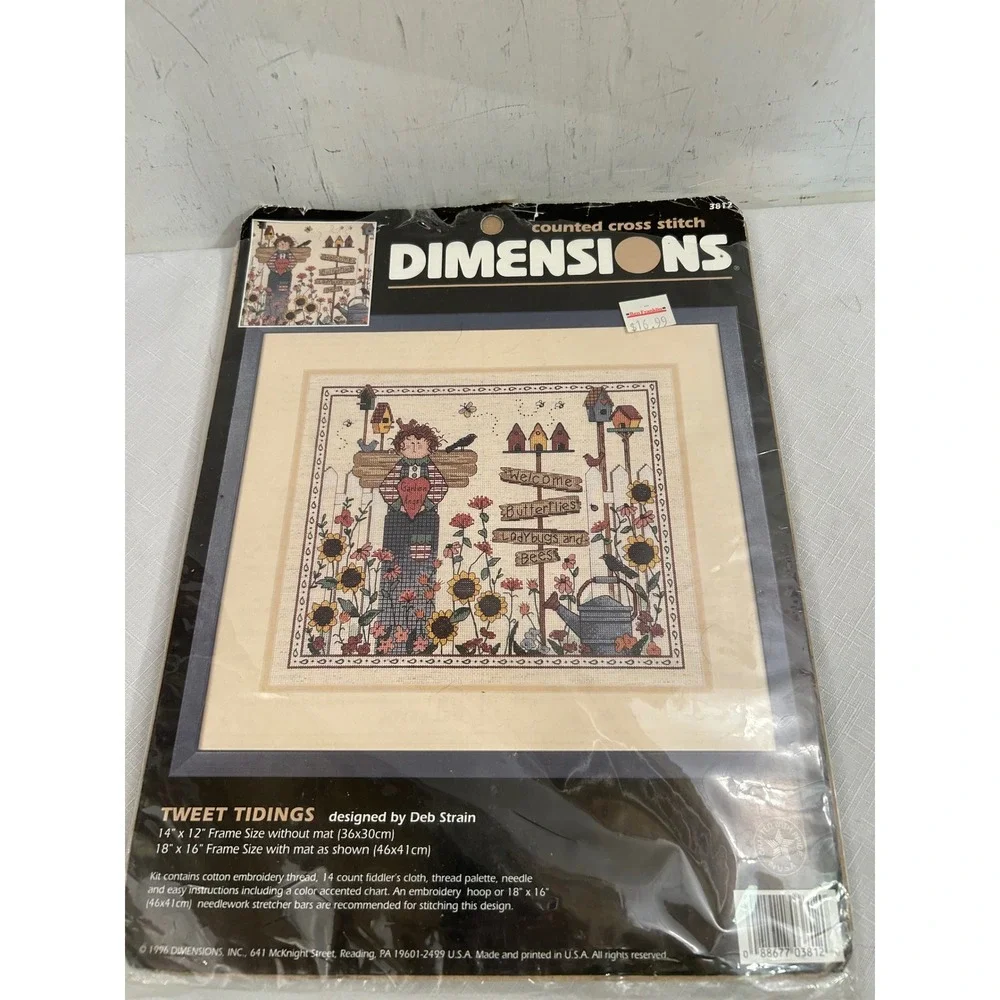 Dimensions Cross Stitch Kit 14x12 Multi Tweet Tidings Garden Scarecrow DIY Craft